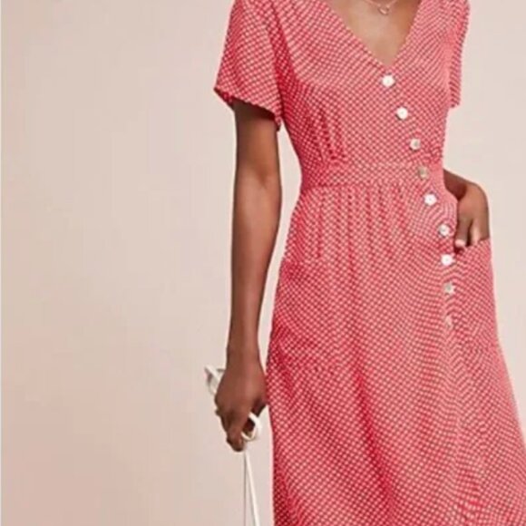 Maeve Polka Dot Red and White Dress XS - Picture 3 of 3